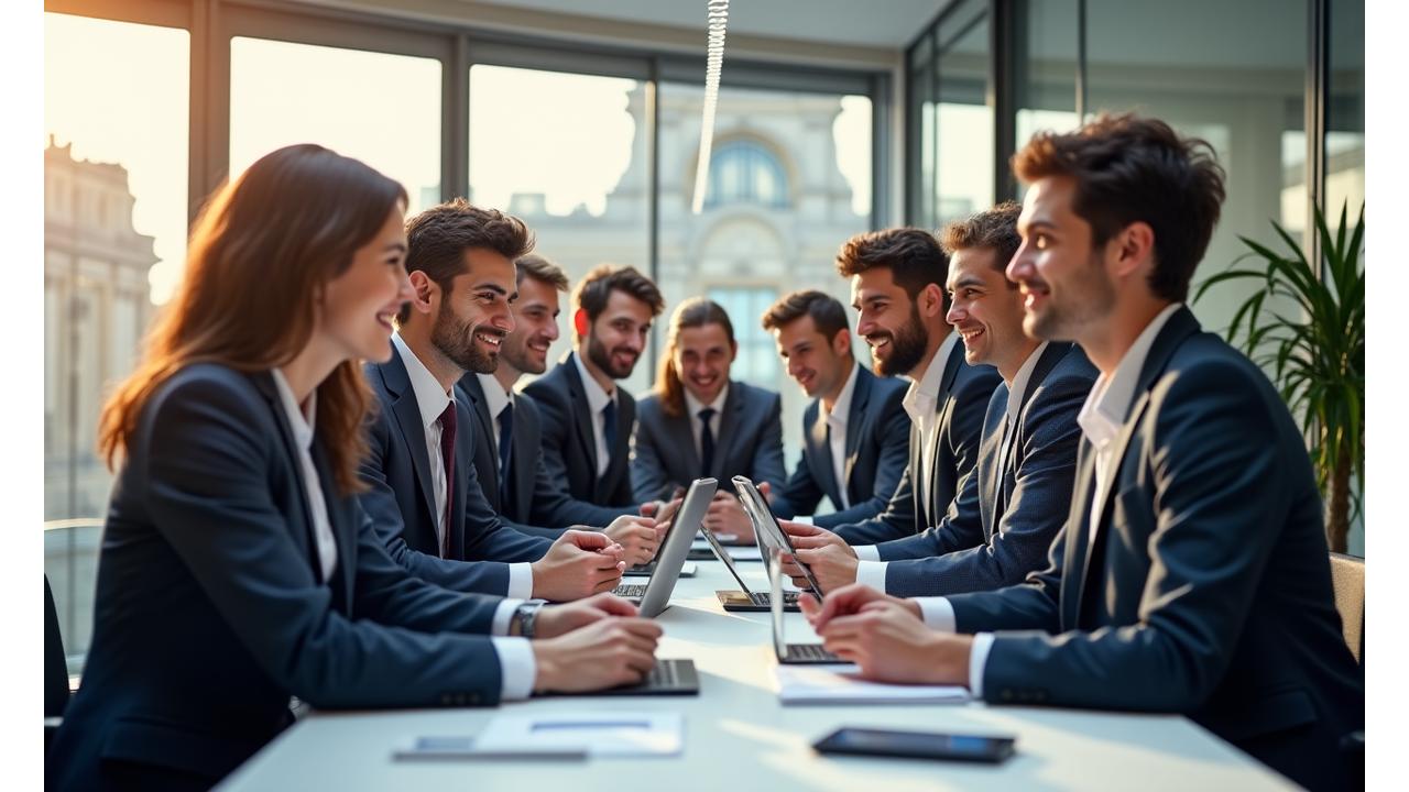 Team Vita Solari al lavoro in un ufficio moderno a Roma